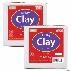 Best Sale 👏 AMACO Air Dry Clay, Gray, 10 lbs. Per Box, 2 Boxes 👏