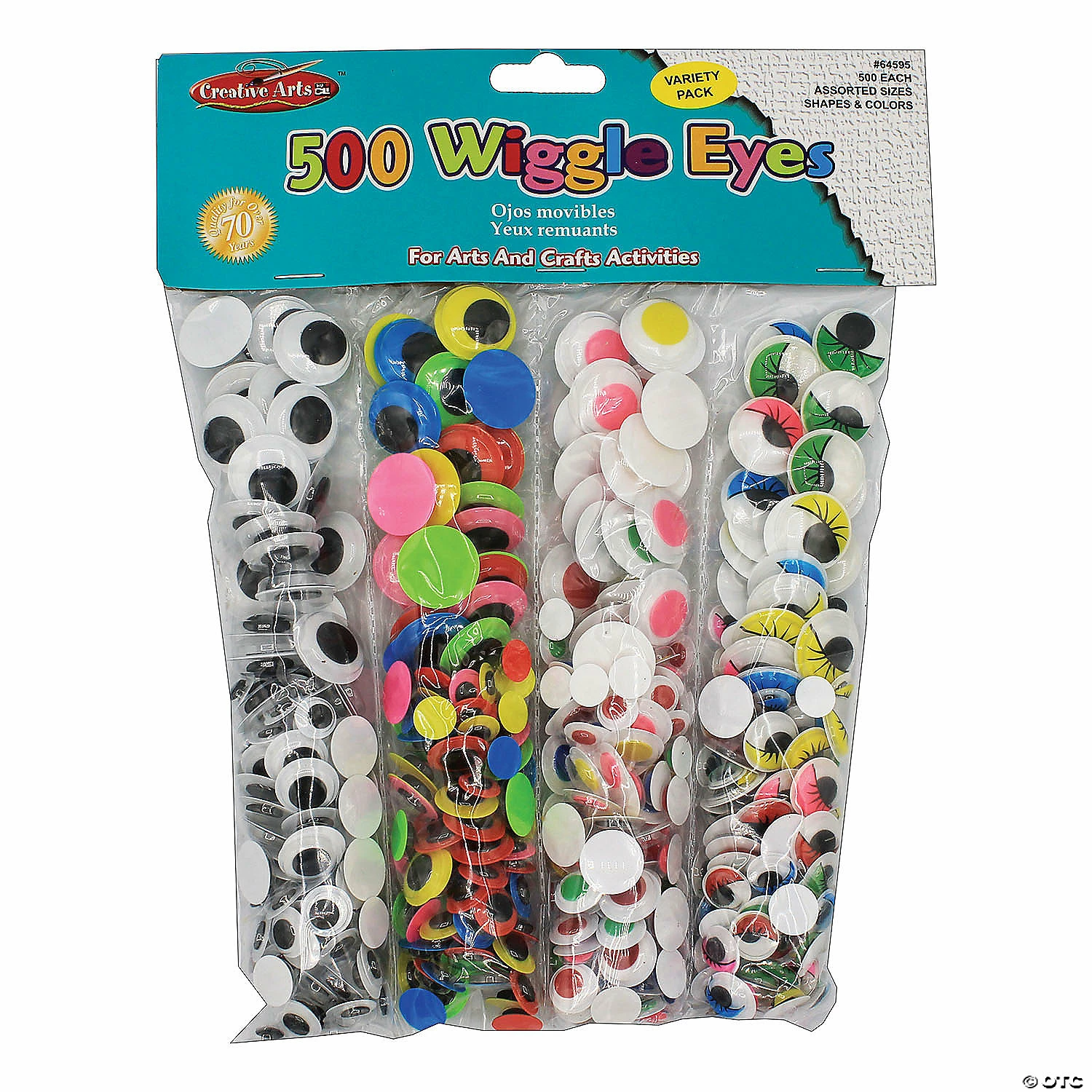 Discount ⌛ Charles Leonard Creative Arts Wiggle Eyes Classpack, Assorted Sizes & Colors, Pack of 500 🥰