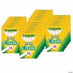Top 10 🤩 Crayola Anti-Dust Chalkboard Chalk, White, 12 Sticks Per Box, 24 Boxes 🎉