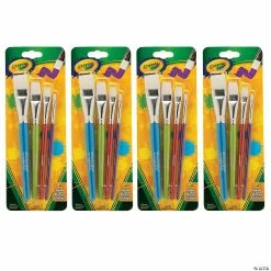 Outlet 👏 Crayola Big Paintbrush Set, Flat, 4 Per Pack, 4 Packs 🎉