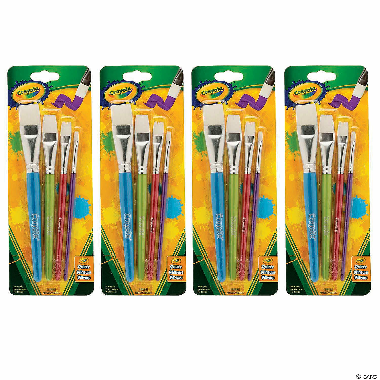 Outlet π Crayola Big Paintbrush Set, Flat, 4 Per Pack, 4 Packs π