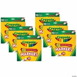 Buy 🤩 Crayola Broad Line Markers, Classic Colors, 10 Per Box, 6 Boxes 🔔