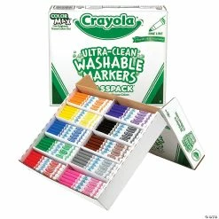 Budget 🎁 Crayola Ultra-Clean Washable Markers Classpack, Fine Line, 10 Colors, Pack of 200 🔔
