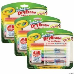 New ๐ Crayola Washable Dry Erase Markers, Fine Line, 12 Per Box, 3 Boxes ๐