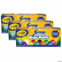Coupon ✨ Crayola Washable Kid's Paint, Assorted Colors, 10 Colors Per Set, 3 Sets ⌛