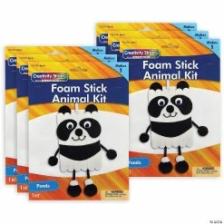 Brand new 🛒 Creativity Street Foam Stick Animal Kit, Panda, 7" x 11.25" x 1", 6 Kits 😍