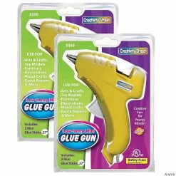 Cheap 💯 Creativity Street Low-Temp Mini Glue Gun, Yellow, 5.5" x 4", 1 Glue Gun + 3 Glue Sticks Per Pack, 2 Packs 😀