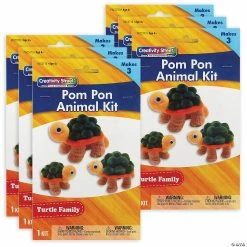 Wholesale 🔥 Creativity Street Pom Pon Animal Kit, Turtle Family, Assorted Sizes, 3 Turtles Per Kit, 6 Kits 🌟
