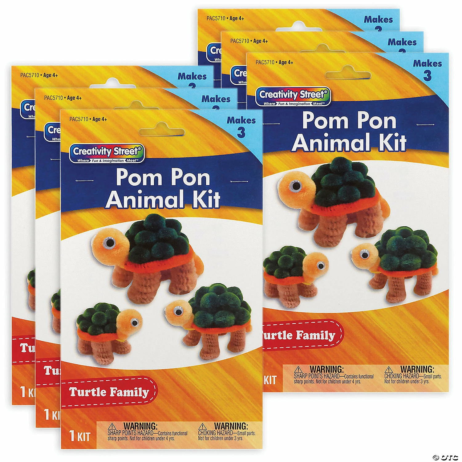 Wholesale π₯ Creativity Street Pom Pon Animal Kit, Turtle Family, Assorted Sizes, 3 Turtles Per Kit, 6 Kits π