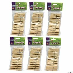 Outlet 👏 Creativity Street Spring Clothespins, Natural, Large, 2.75", 24 Per Pack, 6 Packs 😉