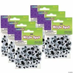 Buy ❤️ Creativity Street Wiggle Eyes, Black, Assorted Sizes, 100 Pieces Per Pack, 6 Packs 🤩