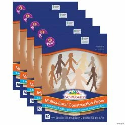 Deals 🤩 Prang Shades of Me Construction Paper, 5 Assorted Skin Tone Colors, 9" x 12", 50 Sheets Per Pack, 5 Packs 🎁