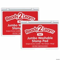 New 🛒 Ready 2 Learn Jumbo Washable Stamp Pad - Red - Pack of 2 🧨