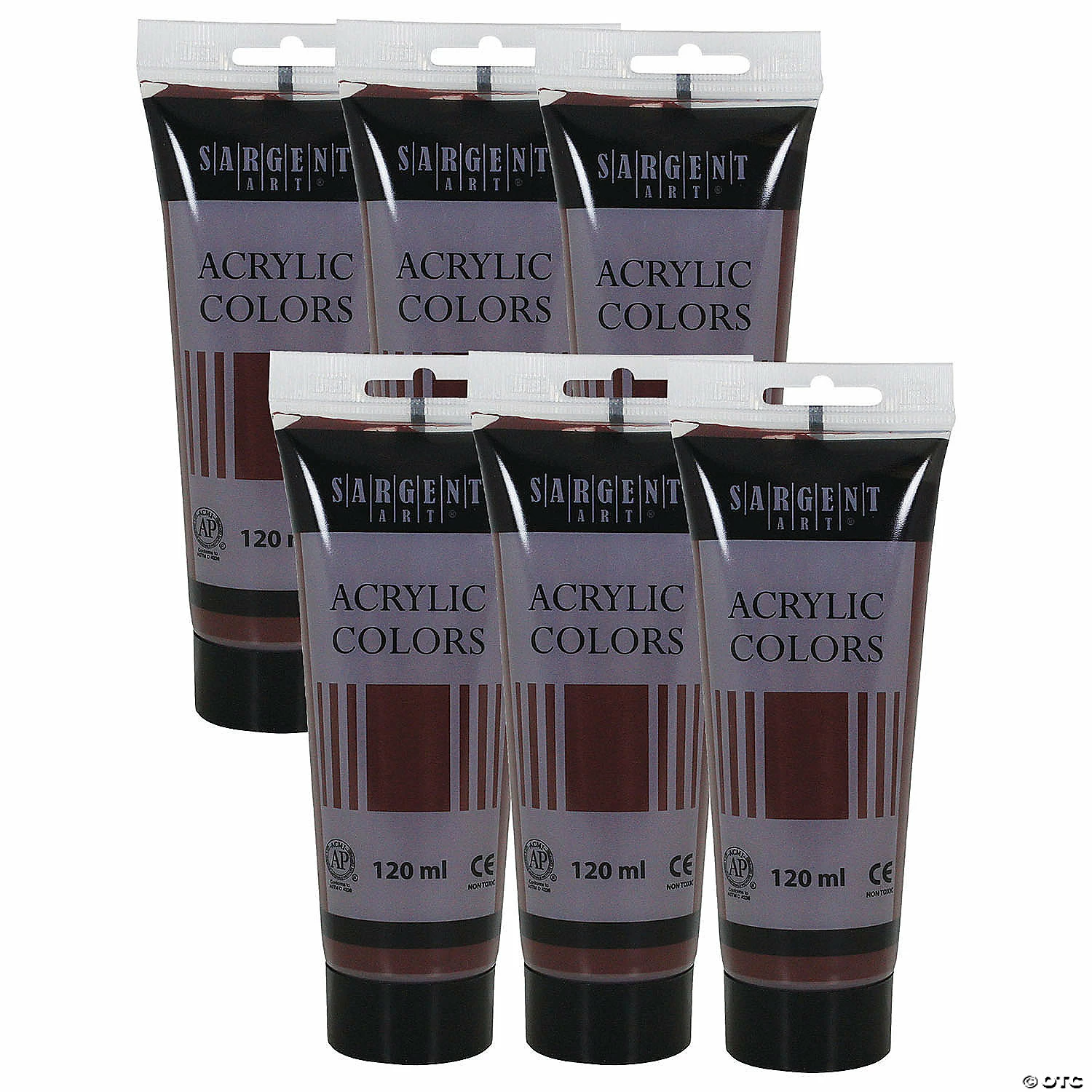 Promo π Sargent Art Acrylic Paint Tube, 120 ml, Burnt Umber, Pack of 6 π