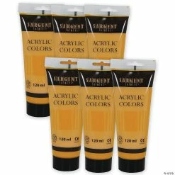 Coupon ✨ Sargent Art Acrylic Paint Tube, 120 ml, Cadmium Yellow Medium, Pack of 6 🛒
