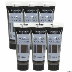 Promo 🥰 Sargent Art Acrylic Paint Tube, 120 ml, Raw Umber, Pack of 6 🥰