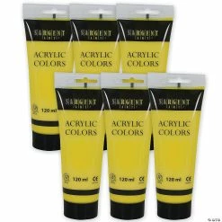 Promo ๐ Sargent Art Acrylic Paint Tube, 120 ml, Yellow/Primary Yellow, Pack of 6 โจ