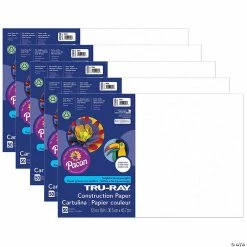 Budget ❤️ Tru-Ray Construction Paper, White, 12" x 18", 50 Sheets Per Pack, 5 Packs 🌟