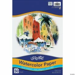 Coupon 👍 UCreate Watercolor Paper, White, 90lb., 12" x 18", 50 Sheets ⌛